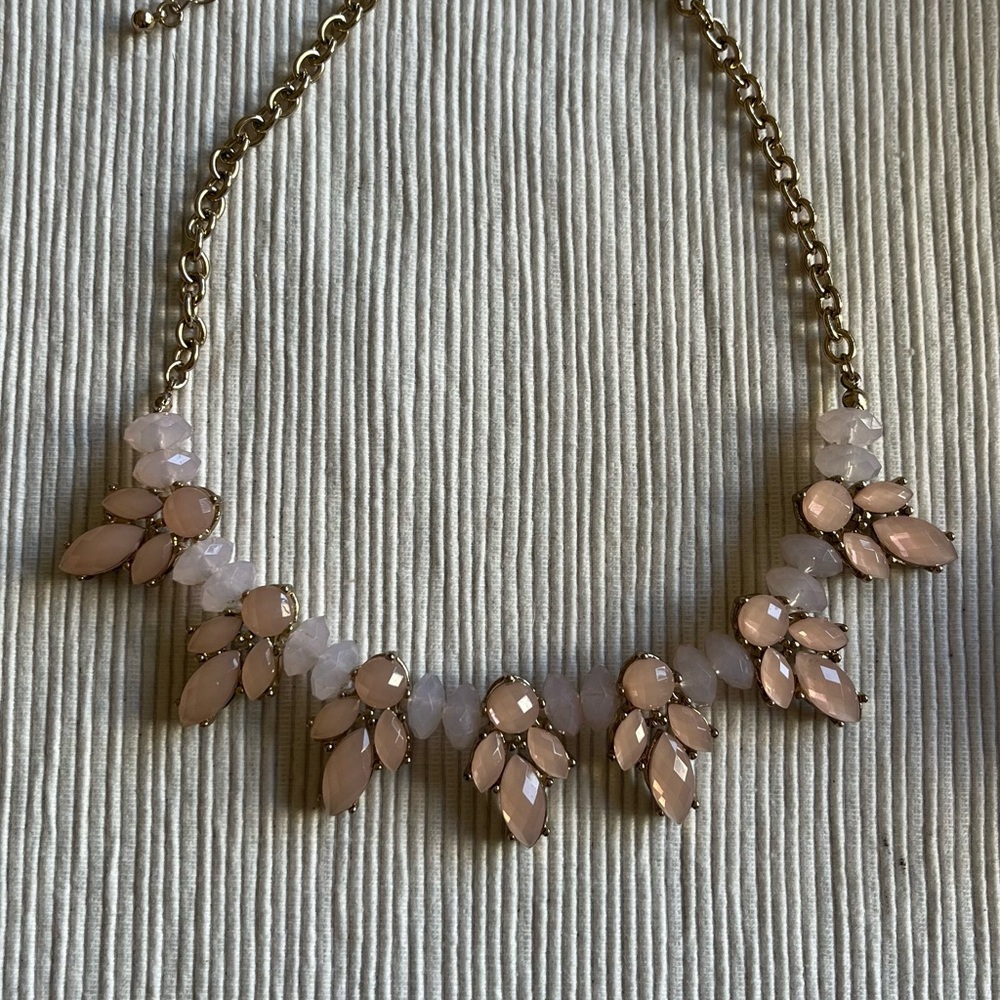 Elegant Gold and Pink Leaf Necklace